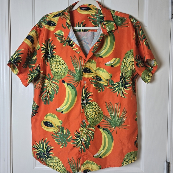 South Pole Tropical Fruit Print Shirt Retro Button Down Casual BOLD SUMMER Lg - Picture 11 of 16
